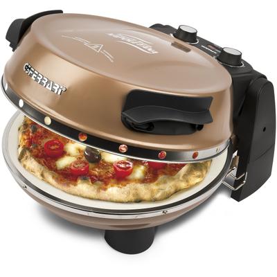 G3FERRARI Pizzaofen "G1003208 Napoletana kupfer inkl. 2-ten oberen Pizzastein", rosa (braun), B:34cm H:21cm T:37cm, Pizzaöfen, zum Überbacken bis 400 C für echte Steinofenpizza - Limited Edition