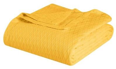 Home City, Inc. Diamond Blanket, Full / Queen, Yellow