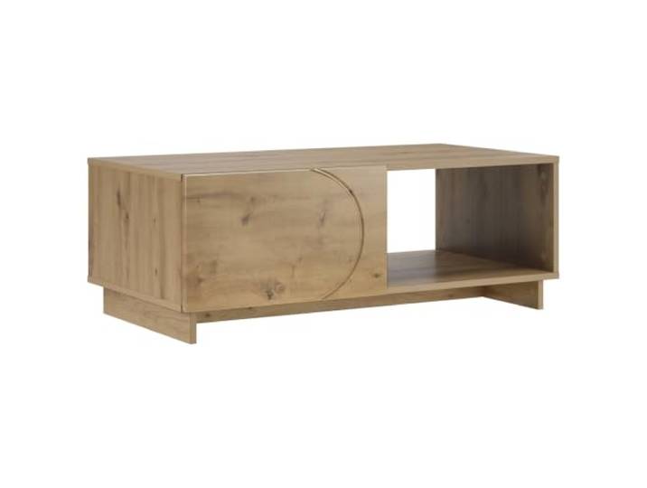 Roanoer Couchtisch Artisan-Eiche 95x50,5x35cm Holzwerkstoff 2 Schubladen Moderner Wohnzimmertisch mit 2 flexiblen Schubladen und Ablagefächern für ordentliche Aufbewahrung im Wohnbereich.