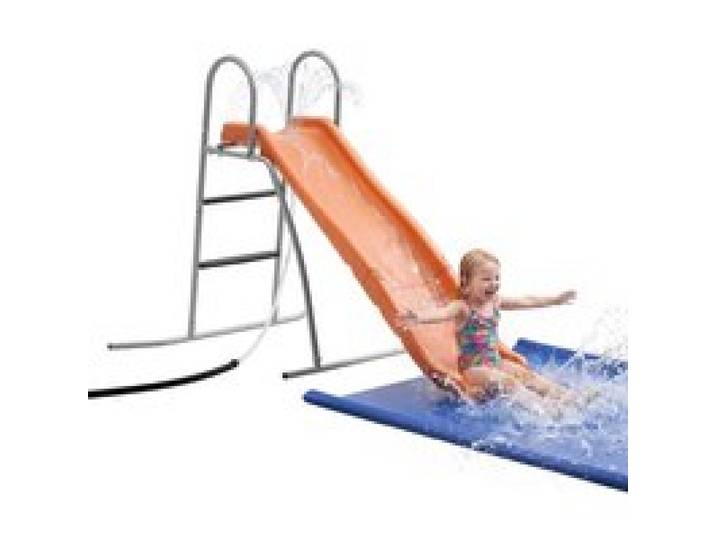 VEVOR Wasserrutsche Freistehend 165 cm Gartenrutsche für Kinder, Poolrutsche mit Integriertem, Verstellbarem Sprinkler, Kletterleiter und Bodenschutzmatte, Kinderrutsche aus Metall und Kunststoff