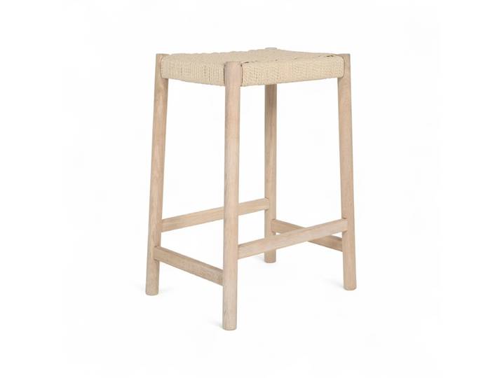 Barhocker Ida - Geflechtsitz, Eiche bianco