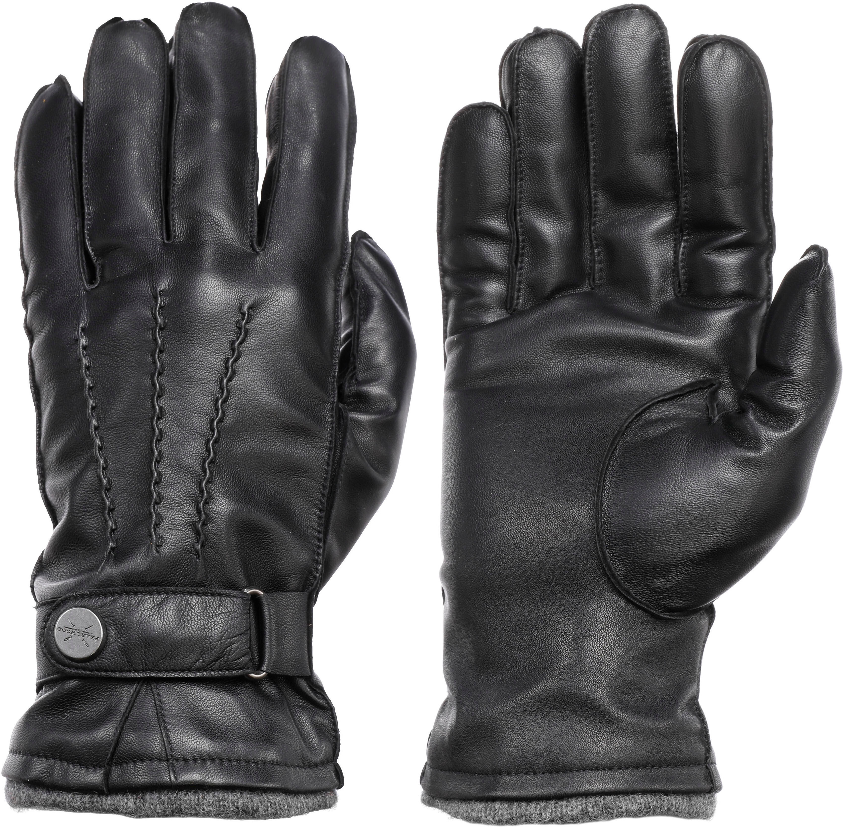 Lederhandschuhe PEARLWOOD "Mike", Herren, Gr. 9.5, schwarz, Schafsleder, unifarben, Handschuhe Lederhandschuhe, Touchscreen proofed - 10 Finger System schwarz 9.5