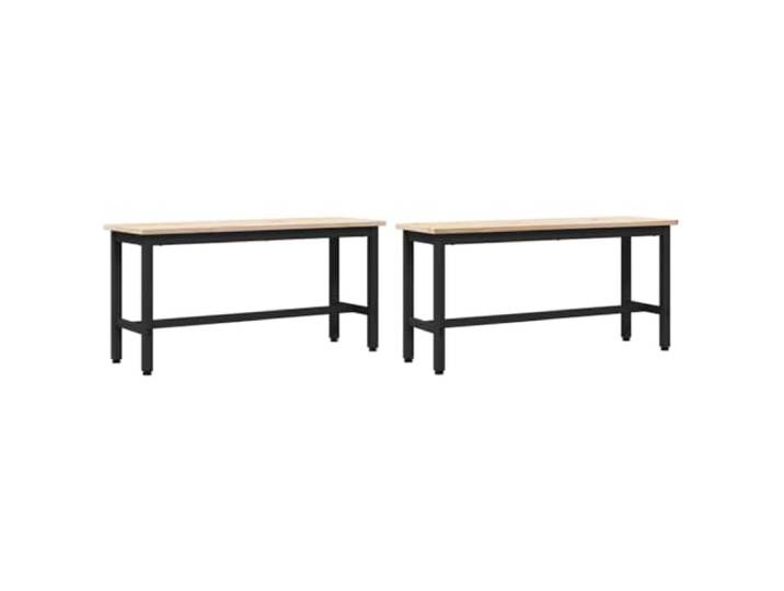 XHNIFBN 2er Set Essbank Massivholz Kiefer Natur 100x32,5x49cm Platzsparende Sitzbank aus Kiefernholz und Stahl für Esszimmer und Küche. Vielseitig einsetzbar und robust konstruiert.