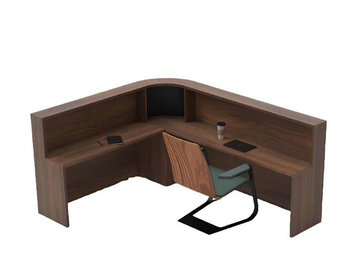 Xlmoebel Empfangstheke Moderne Empfangstheke aus Holz mit großzügiger Arbeitsfläche (Rezeption), Hergestellt in Europa