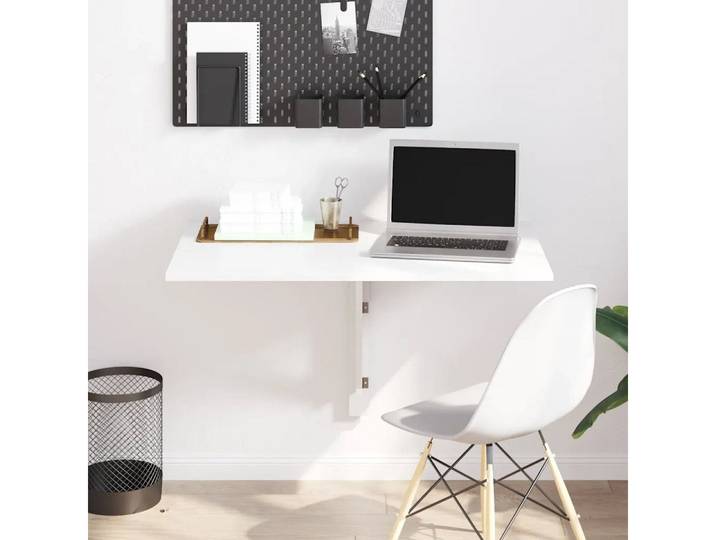 vidaXL Klapptisch Wand-Klapptisch Hochglanz-Weiß 100x60x56 cm Holzwerkstoff