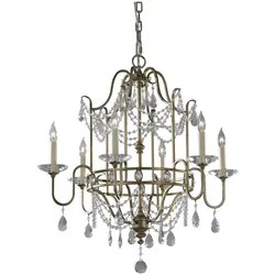 Elstead Lighting, Kronleuchter, Gianna Kronleuchter E14 6-fach Vergoldetes Silber (66.70 cm)