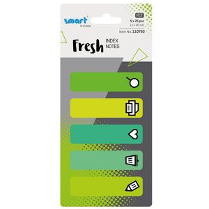 smart Haftmarker Sticky Index Fresh, Büro, Folie, beschriftbar, 5 x 25 Streifen, grün