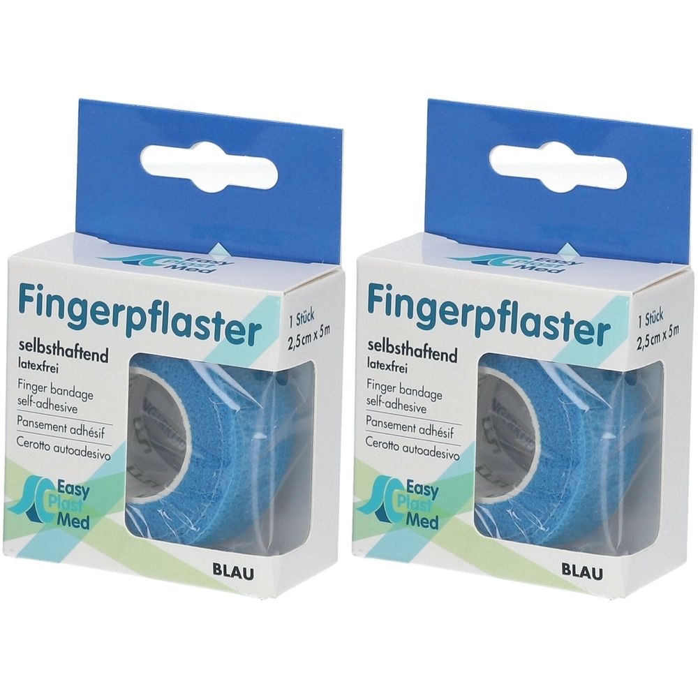 UM Easyplast Fingerpfl.selbsth.2,5cmx5m blau 2x 2x1 St Pflaster