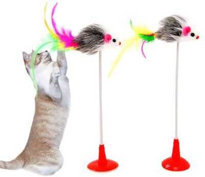 Pet Hub Colorful Cat Teaser Toy With Bell And Feather Wand Pet Supplies 2
