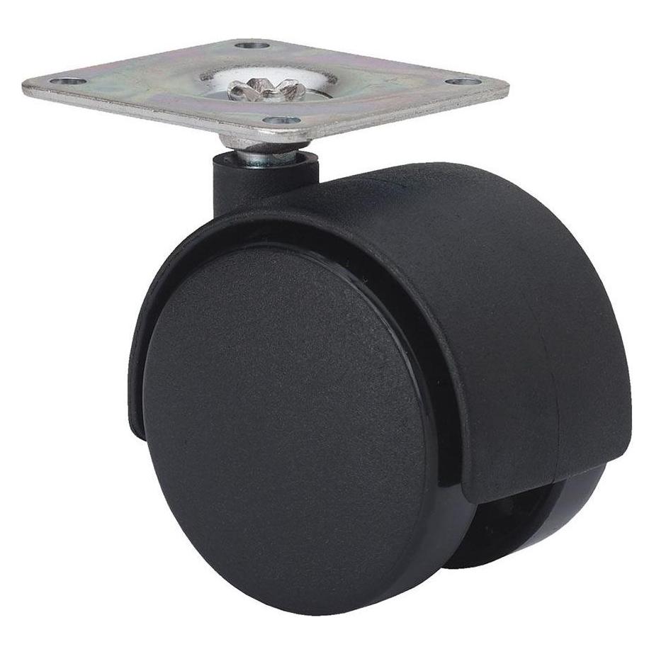 Ruedas Alex Swivel wheel with plate and smooth axle, black, max. load 20 kg, ø 4 cm (57236540)