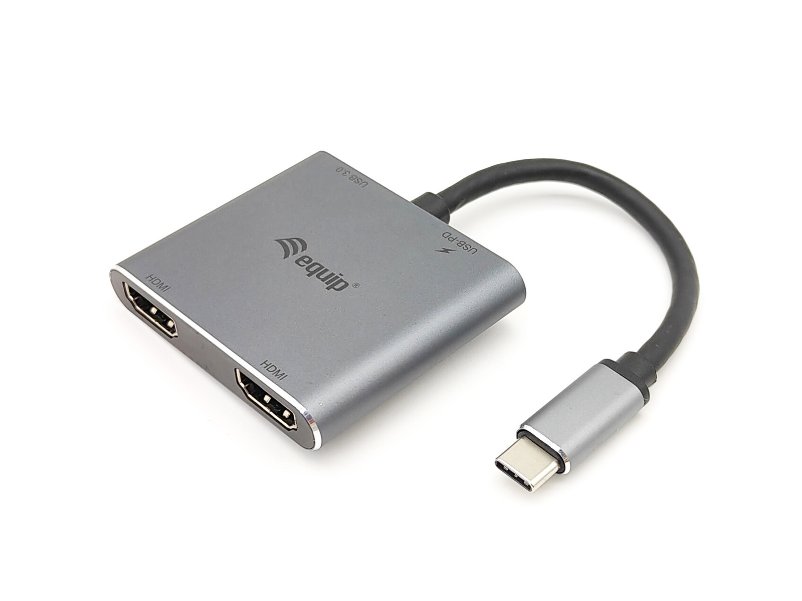 Equip 133484 USB-C naar 2x HDMI adapter, 3.2 Gen1, 100W PD, USB-C MST adapter