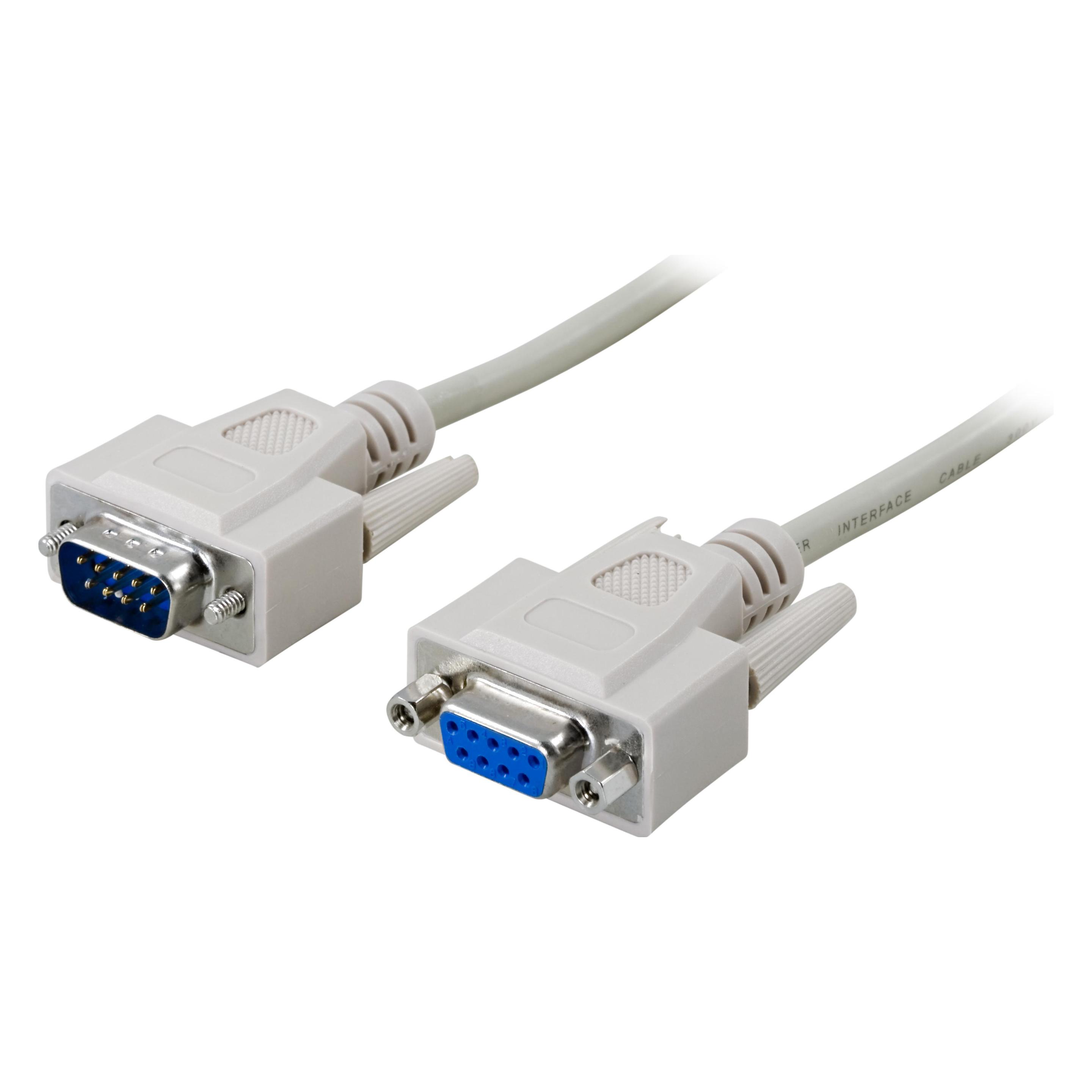 Deltaco Kbl förl DB9m-f 15m (15 m) (DEL-38H)