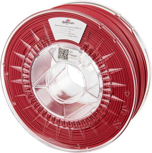 Spectrum Filaments 80077 HIPS-X DRAGON RED Filament HIPS, Supportmaterial schlagfest, Leicht zu schleifen, Matt 1.75mm 1000g Rot