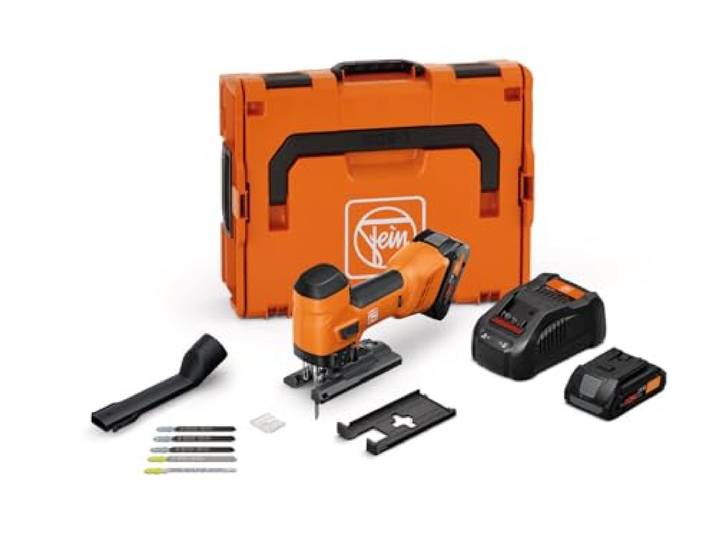 FEIN Scie alternative sans fil pour métal et bois\, course de 26 mm F-IRON Jig 26 AS Set 2 x 4 Ah. Scie sauteuse puissante pour des coupes précises et curviligne. 2 batteries ProCORE 4 Ah et chargeur
