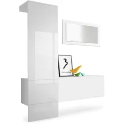 GARDEROBE Carlton Paneel in Weiß Hochglanz