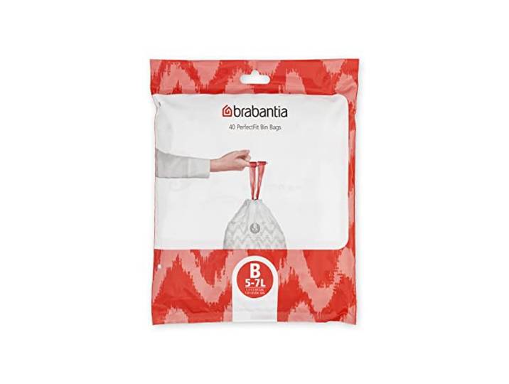 Brabantia Sacs Poubelle PerfectFit (Code B / 5L)\, Ultra Résistant\, Poignées Coulissantes (40 Sacs)