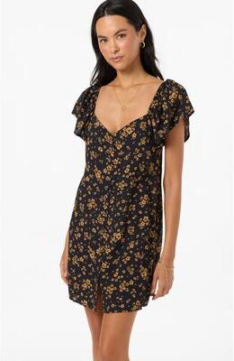 O'Neill s Adalyn Maya Flora Short Dress in Black, Size Small, Viscose