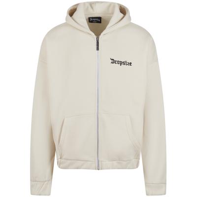 Kapuzensweatshirt DROPSIZE "Dropsize Herren Super Heavy Oversize Blank Zip Hoodie", Herren, Gr. XL, beige (coconutmilk), 100% Baumwolle, Rundhals, Sweatshirts
