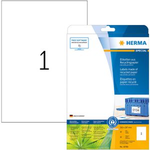 Herma Universaletiketten 10708, Special Recycling, weiß, 210 x 297mm, 20 Blatt, 20 Stück