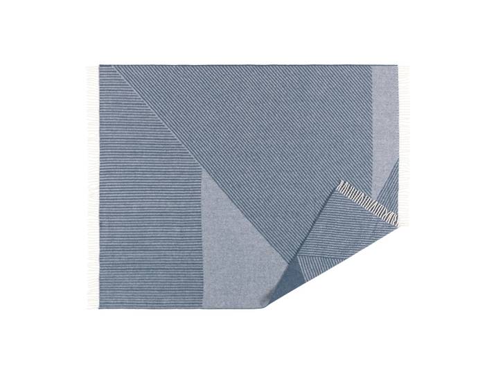 NJRD Plaid en laine Stripes 130x185 cm Bleu