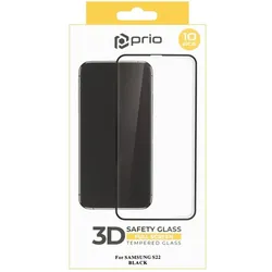 prio 10x 3D Tempered Glass Displayschutzfolie für Samsung S22 schwarz (Samsung Galaxy S22 5G), Smartphone Schutzfolie, Schwarz
