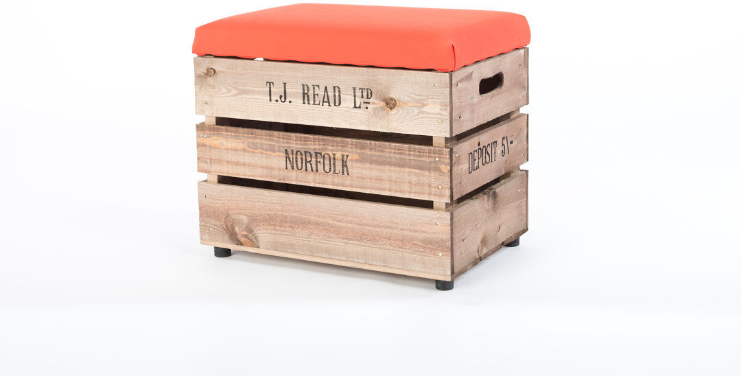 Dakota Fields Edington Upholstered Outdoor Ottoman Red 46cm H X 48.5cm W X 37cm D