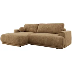 ECKSCHLAFSOFA RINA L Hellbraun Schenille grob gewebt - links