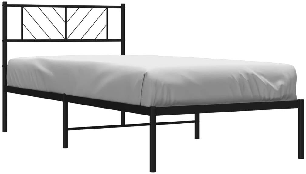 17 Stories Nelvie Metal Bed Black Single (3')