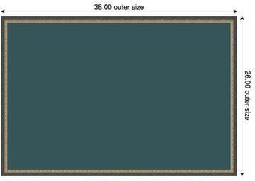 Amanti Art Deep Teal Canvas Magnetic Board, Bronze Framed Memo Board