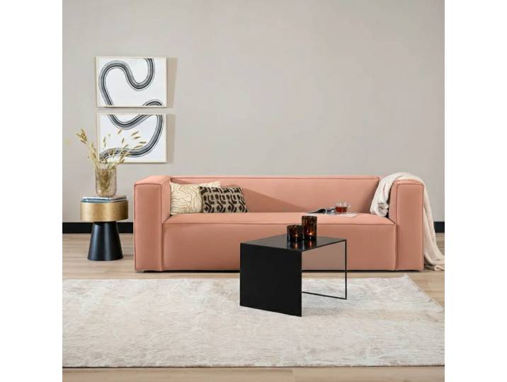 Bronx71 Samt Sofa Memphis 3-Sitzer rosa