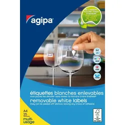 Apli agipa Universal-Etiketten, 22 x 16 mm, weiß, wiederablösbar