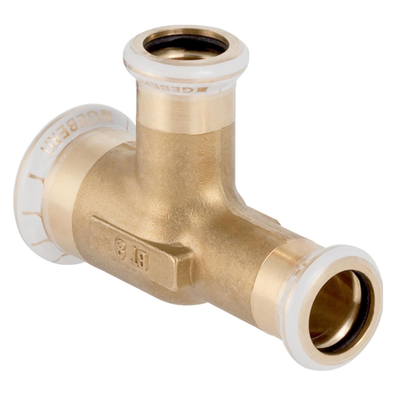 Geberit T-Stück Mapress C-Stahl d= 18x18x15mm, reduziert, Messing (T-Verbindung) (75772201)