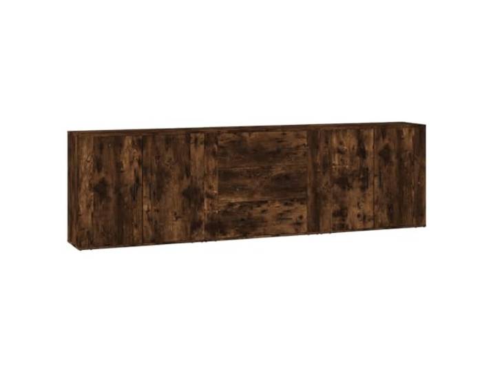 Kaorsrow Sideboard 3er Set Räuchereiche Holzwerkstoff 80x33x70 cm Drei moderne Kommoden in Räuchereiche-Optik mit viel Stauraum für Wohnzimmer, Flur und Schlafzimmer.