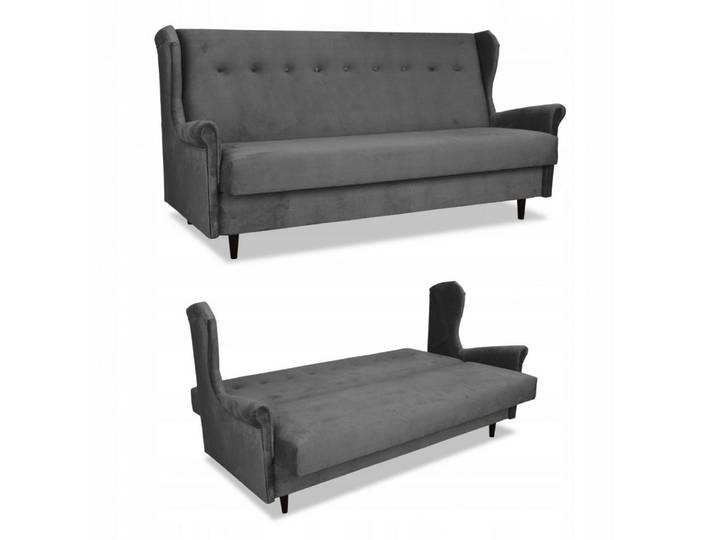Family Meble Sofa Family Meble Schlafsofa Ari Monolith 92 grau mit Schlaffunktion 185x11, 1 Teile