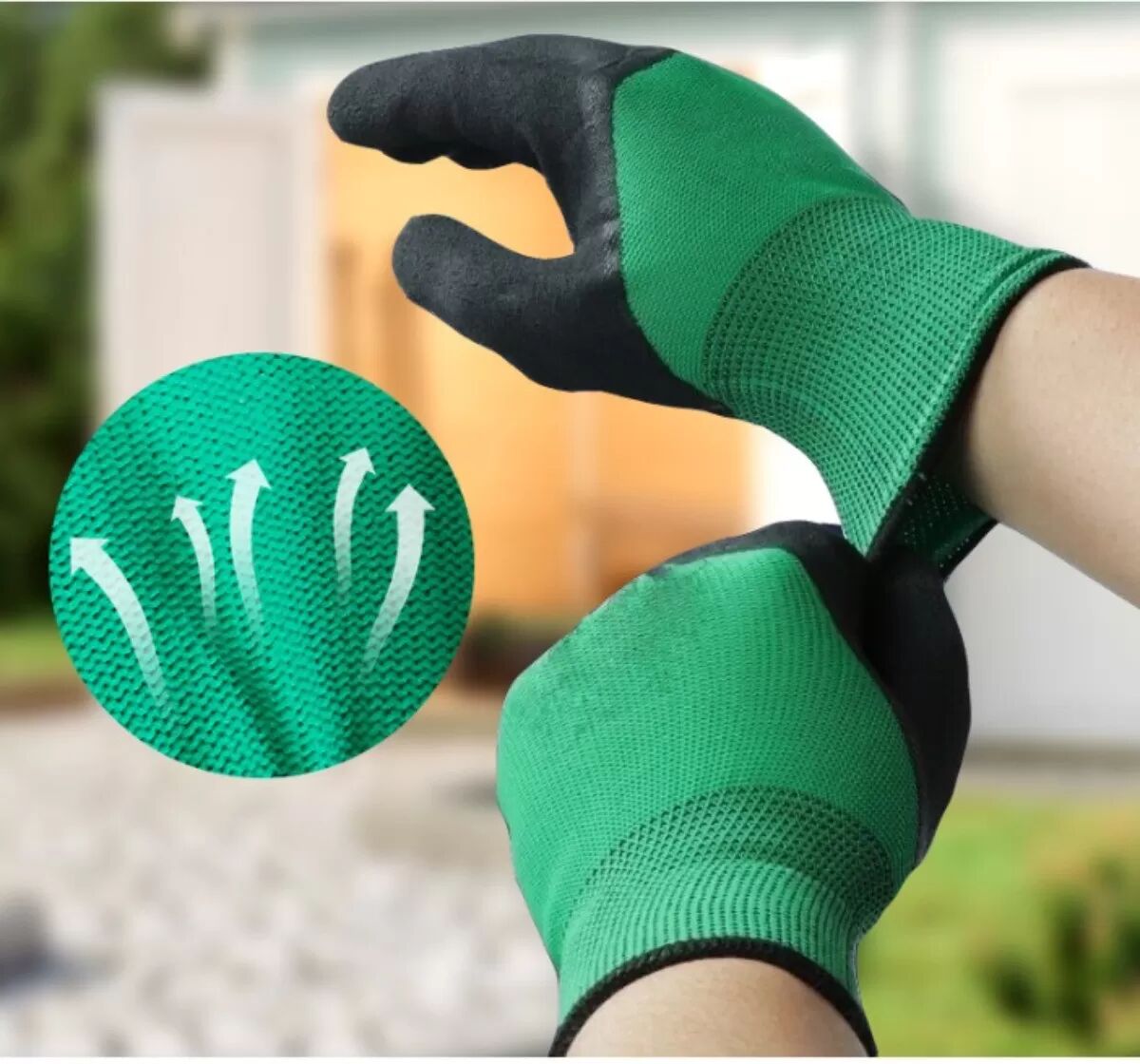 INF Gants de jardinage, de plantation et d'élagage - Gants de travail antidérapants enduits de latex mousse