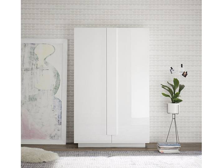 Meuble 2 portes Kaspi blanc brillant - Basika