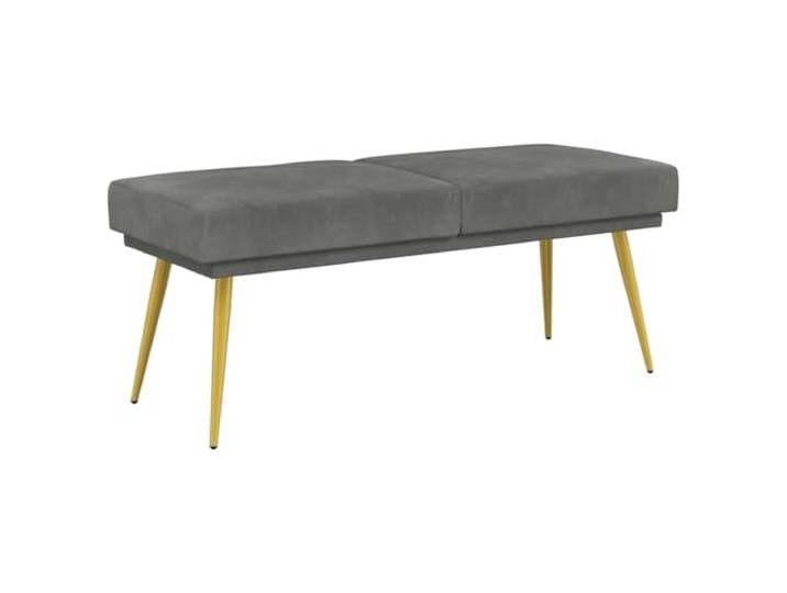 GHVBNMF Doppellagige Bank Dunkelgrau Samt Sitzbank 120x45x46 cm Moderne Polsterbank mit elegantem Samtbezug und Holz-Metall-Rahmen für Flur, Schlafzimmer und Wohnzimmer.