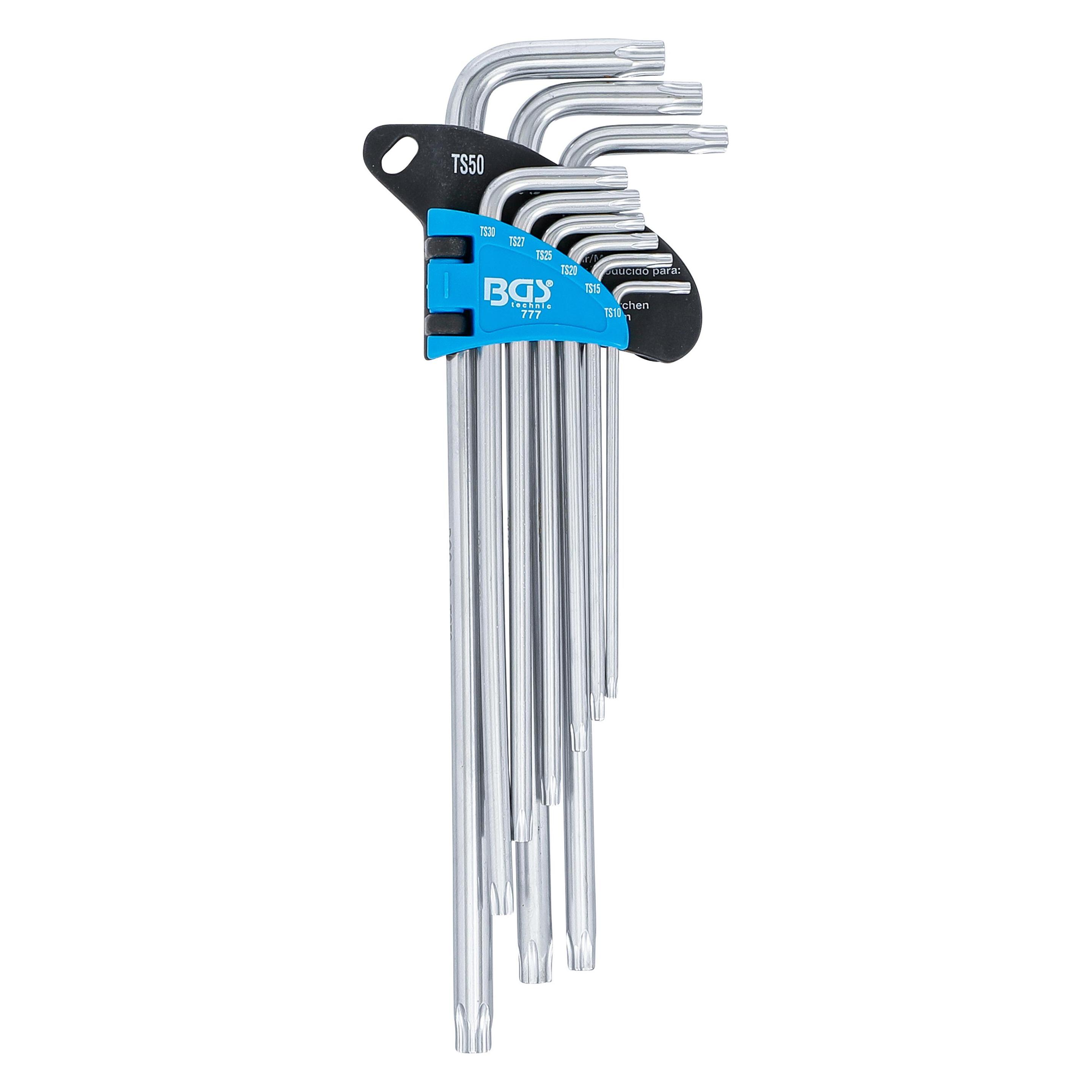 BGS Winkelschlüssel-Satz | extra lang | TS-Profil (für Torx Plus) TS10 - TS50 | 9-tlg. (T-profil) (22204803)