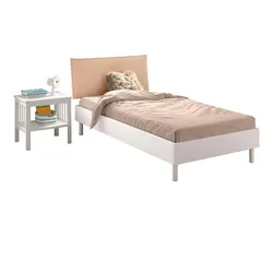 JUGENDZIMMER SET 90x200 Keeley Buche Weiß Holz Nachtkonsole Komfort