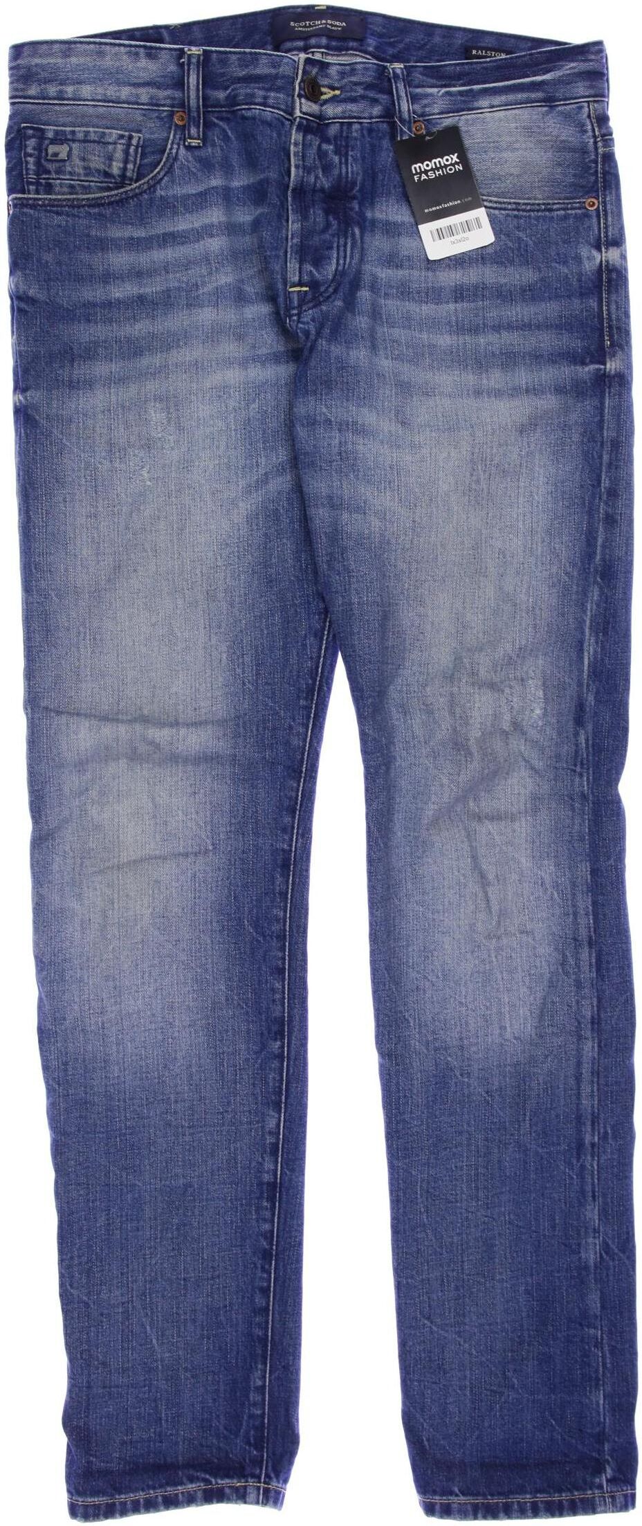 Scotch & Soda Herren Jeans, Blau, Gr. W30, Baumwolle / Leder - Second Hand