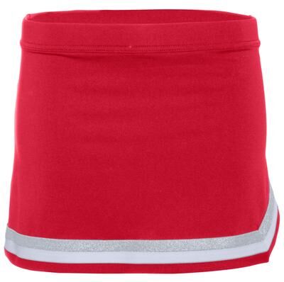 Augusta Sportswear 9146 Athletic Girls Pike Skirt in Red/White/Metallic Silver size XS   Polyester Blend