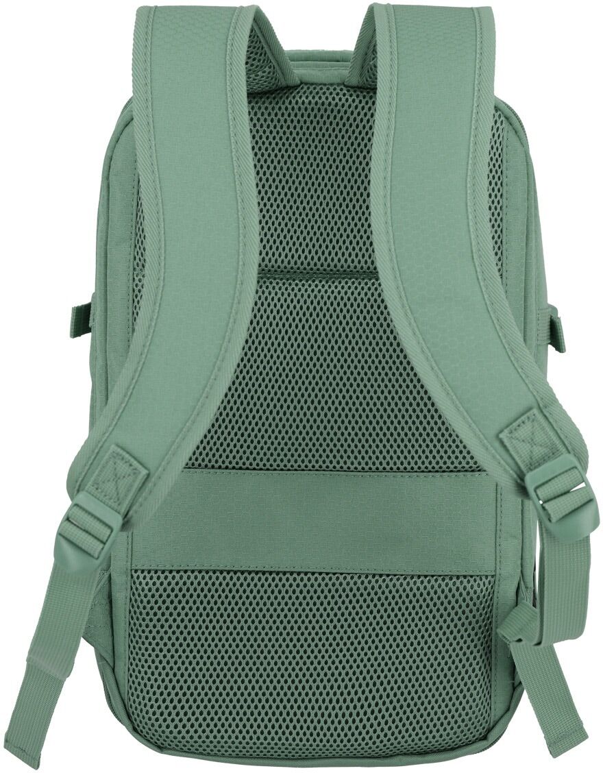 Laptoprucksack TRAVELITE "KICK OFF Reiserucksack", Gr. B/H/T: 25cm x 40cm x 20cm, grün (salbei), Polyester, unifarben, Basic, Rucksäcke Laptoprucksack, ideal als Kabinengepäck, für Arbeit, Freizeit und Reisen salbei B/H/T: 25cm x 40cm x 20cm