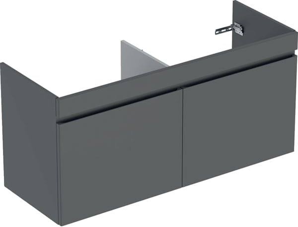 Geberit Renova Plan meuble sous-vasque double 501912JK1 122,6x60,6x44, 6cm, 2 tiroirs, lave, laqué mat