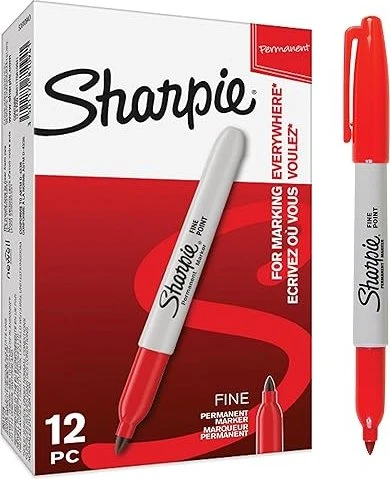 Sharpie Fein Permanent Marker Rundspitze Rot 12er Faltschachtel