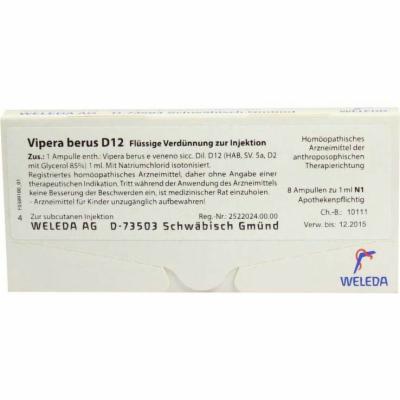 WELEDA AG VIPERA BERUS D 12 Ampullen 8X1 ml 02597367