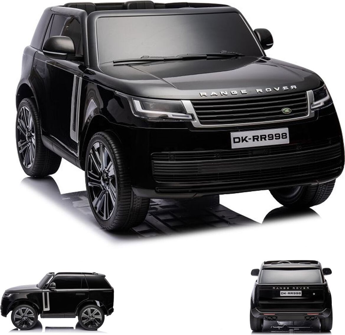 ES-Toys Elektro Kinderauto Land Rover Range Rover, 2 Sitzer, EVA-Reifen, Allrad schwarz