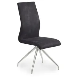 2er-Set Stuhl Milano Mikrofaser Schwarz Carbon