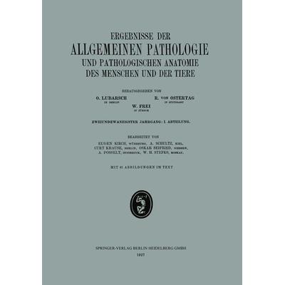 Ergebnisse der Allgemeinen Pathologie und Pathologischen Anatomie des Menschen und der Tiere, Taschenbuch von Eugen Kirch,A. Schultz,Curt Krause,Oskar