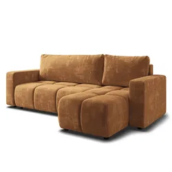 ECKSOFA RAMIL Hellbraun Chenille mit Schlaffunktion
