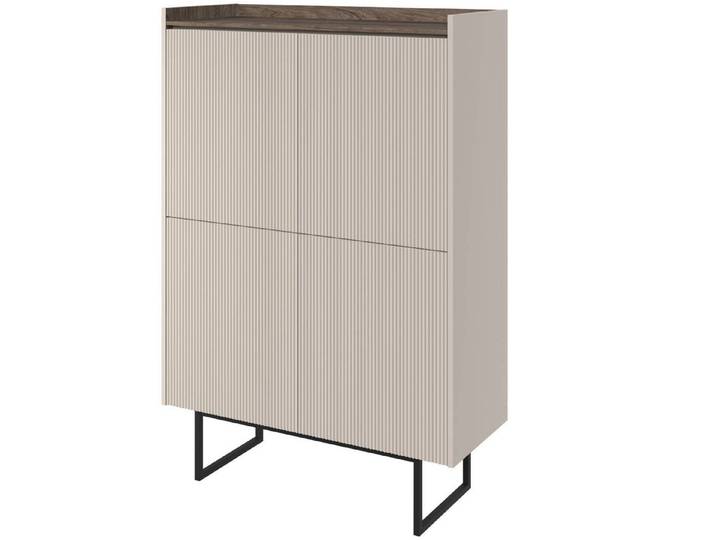 yourhouse24 Kommode Lago LG-01 Kommode mit Beleuchtung - beige/dunkle Eiche